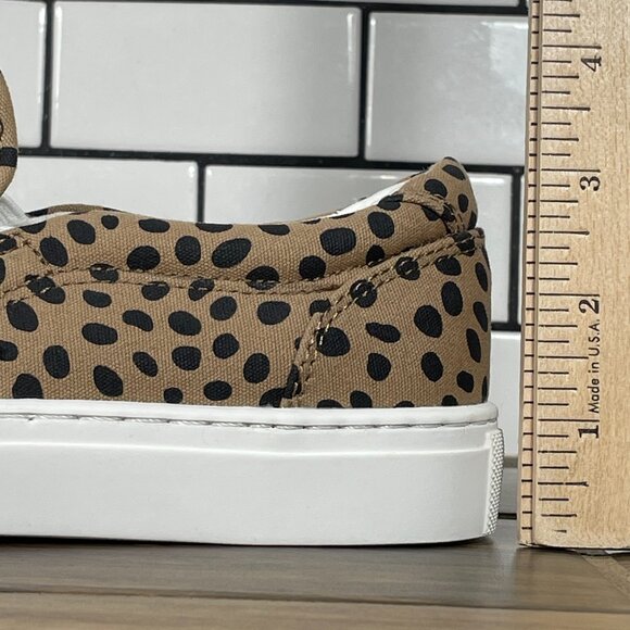 J.CREW Factory Road Trip Womens 8.5 Shoes Cheetah Printed Canvas Slip On Sneaker - Picture 9 of 13
